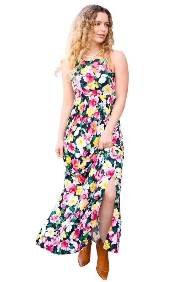 Easy Living Navy Floral Sleeveless Maxi Dress Beeson River