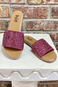 Sandal Corkys Slip on Sandal Pizzazz in Pink Rhinestones Corkys Footwear