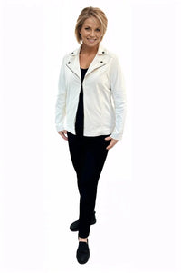 Jacket Multiples Winter White Faux Suede Jacket Multiples Clothing Co.