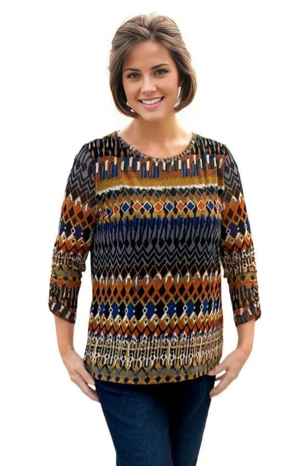 Tops Multiples Sheer Bungee Sleeve Top Multiples Clothing Co.