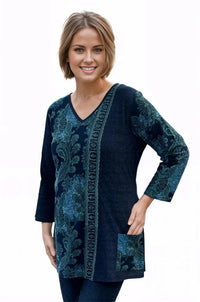 Top Parsley and Sage Effie Pullover Tunic in Navy Parsley & Sage