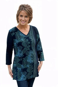 Top Parsley and Sage Effie Pullover Tunic in Navy Parsley & Sage