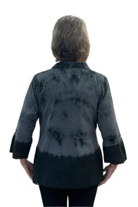 Top Parsley and Sage Rhonda Embroidered Shirt In Grey Parsley & Sage