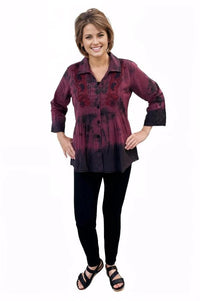 Top Parsley and Sage Rhonda Shirt In Burgundy Parsley & Sage