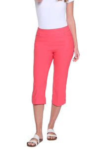 Capri Slimsations Tulip Hem Capri Pants in Coral Slimsations