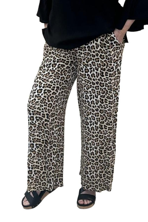 Pants Slimsations Animal Print Palazzo Pant S / Leopard Slimsations