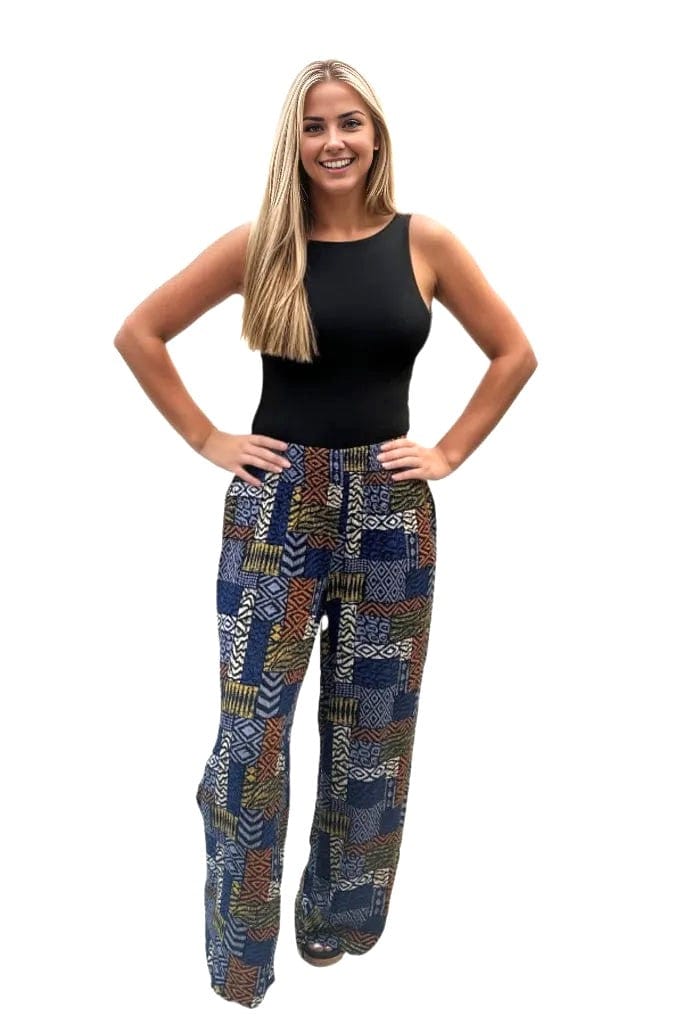 Pants Multiples Printed Pull On Wide Leg Pant S / Multi Slimsations