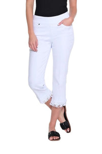 Pants Slimsations Full Fringe Cropped Jean In White Slimsations