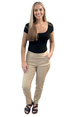 Pants Slimsations Pull On Ankle Pant In Khaki Slimsations