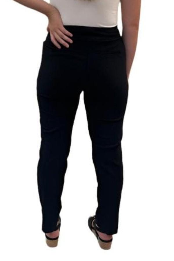 Pants Slimsations Pull On Textured Ankle Pant In Black Slimsations