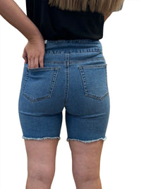 Shorts Slimsations Pull On Fringe Denim Shorts Slimsations