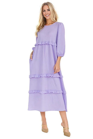 dress Celeste Tiered-Ruffle Midi Dress Trendsi