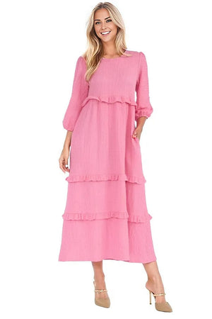 dress Celeste Tiered-Ruffle Midi Dress Trendsi