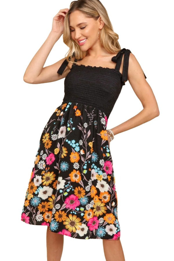 Haptics Smocked Cami Floral Dress Trendsi