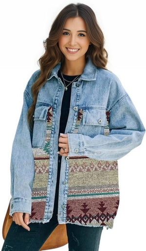 Trendsi Pink Denim Jacket