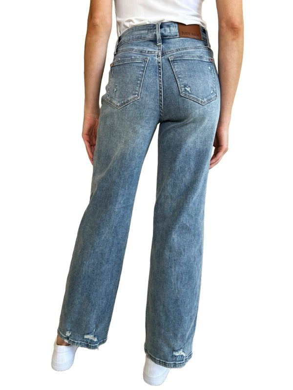 Jeans Judy Blue Full Size High Waist Distressed Straight Jeans Trendsi
