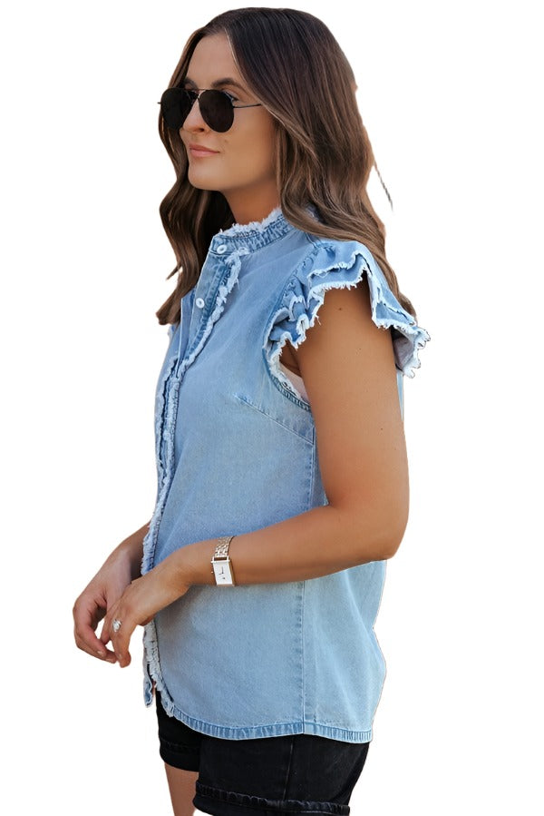 tops ATG Exclusive Button Up Denim Shirt Trendsi